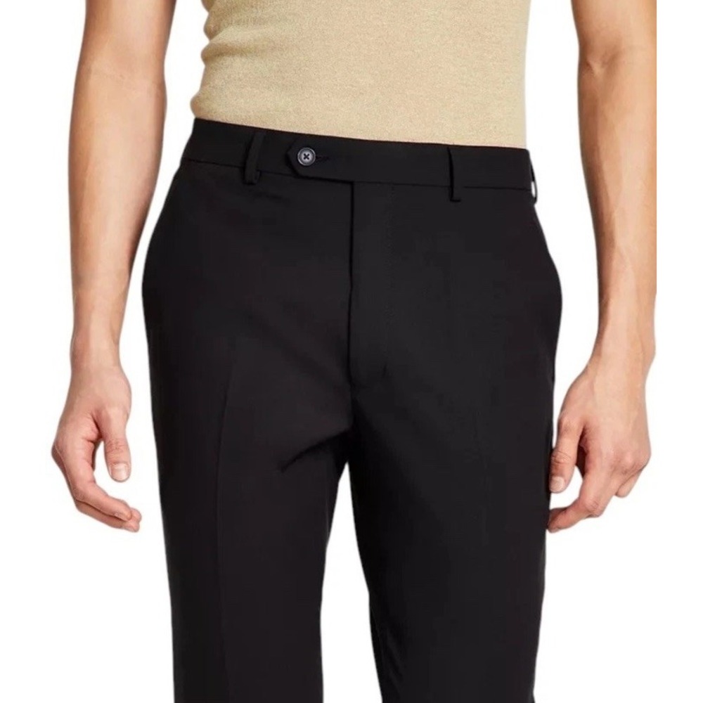 CALVIN KLEIN Mens 38x30 Solid Black Soft Skinny Fit Dress Pants/Slacks NWT